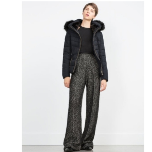 NEW ZARA PUFFER QUILTED ANORAK JACKET W/ FUR HOOD - Picture 2 of 8